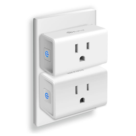 White rectangular smart plug with a single outlet port