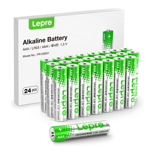 Lepro 24 pack of AAA batteries, a common size used for remote controls, toys, and more